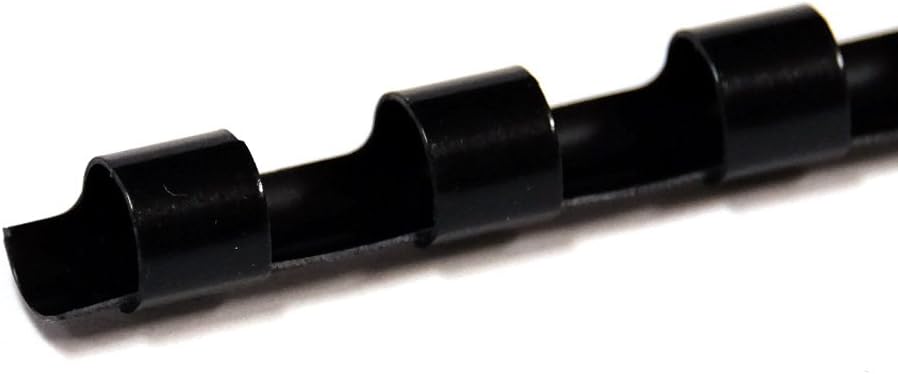 TruBind 8mm (5/16 in.) Comb Binding Spines | 11 in. Length for Letter Size or Smaller Projects | Standard 19-Ring Rectangular Holes | Black | 40 Sheet Binding Capacity | 100 Pack