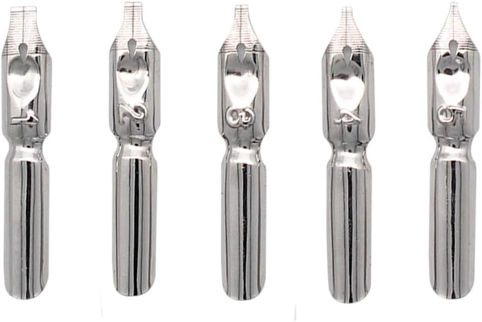 Gullor Quill Handcraft Feather Dip Pen Stem Metal Nib Pen Writing Quill with 5 Extra Nibs, Style F