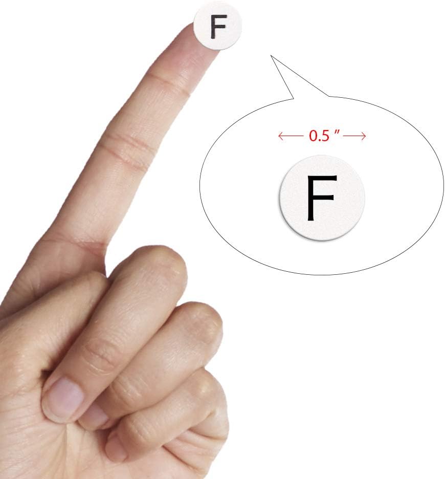 dealzEpic - Alphabet Stickers of The Letter F - Small Round Paper Self-Adhesive Peel and Stick Letter Labels - Set of 15 Sheets