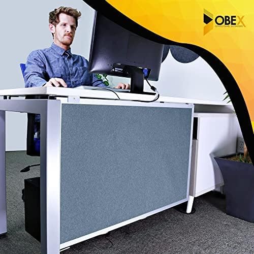OBEX Acoustic Table Mounted Modesty Desk Privacy & Sound Absorbing Panel for Office Cubicles, 12" x 60", Twilight