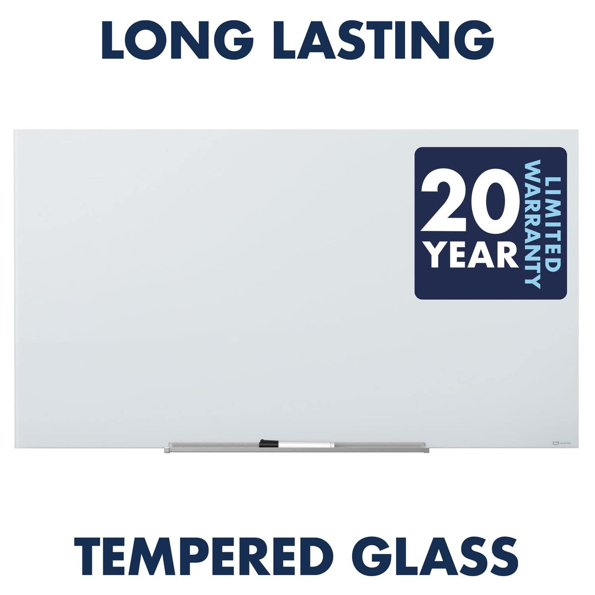 Quartet Glass Whiteboard, Magnetic Dry Erase Board, Wall Mounted Whiteboard for Office, School and Home, 72" W x 48" H, White (Q25F03IMW)