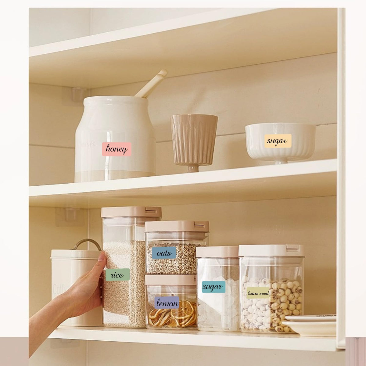 STARLIBOO Removable Freezer Labels, 1x2 Inch Color Coding Removable Label for Food Containers, 360 Freezer Stickers Tape to Write on/Waterproof/Easy Peel Off(8 Colors Morandi)