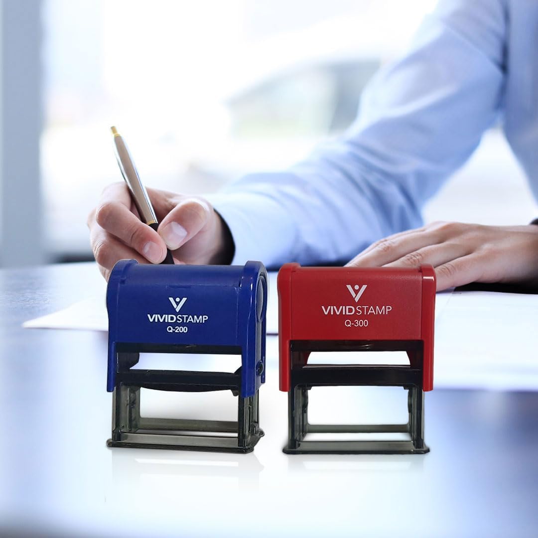 Vivid Stamp Pending Inspection Business Self-Inking Rubber Stamps (Black Ink) - Q-400 (5 Pack)