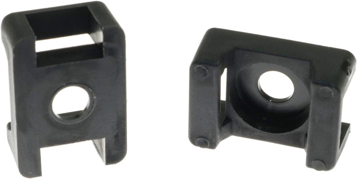 DGZZI Cable Tie Mount 100PCS 23 x 16 x 9mm Screw Type Saddle Shape Cradle Mounts Bases Clips Cable Holder Black