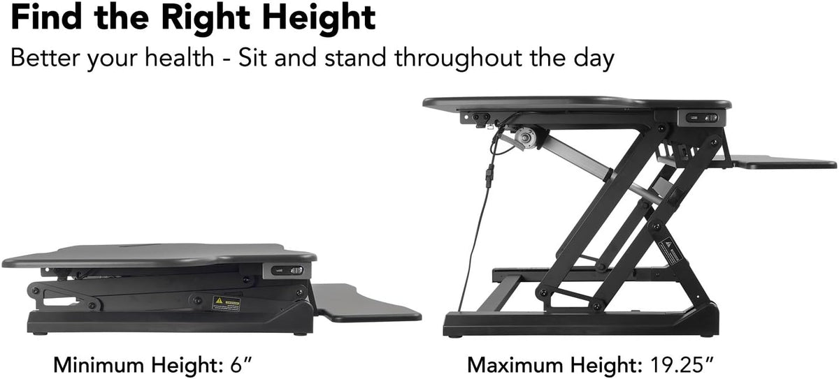 Mount-It! 48" Electric Adjustable Standing Desk Converter 2 Monitors, Adjustable Stand Up Desk Riser for Monitors, X-Large Motorized Workstation Topper with Keyboard Tray for Home Office, Black