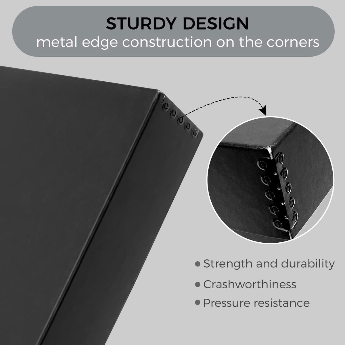 Lineco Archival 11 x 14 x 3 inches Museum Archival Storage Box, Drop Front Design, Acid-Free with Metal Edge. Preserves Photos Documents, Black