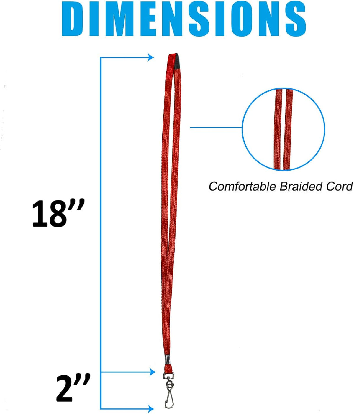 60 Pcs Breakaway Lanyards Safety Red Lanyard with Swivel J Hook Premium Bulk Flat Lanyards 36" for ID Name Badge Holder, ID Badges Cruise, School, Students, Coach, Festival and Hang Keys