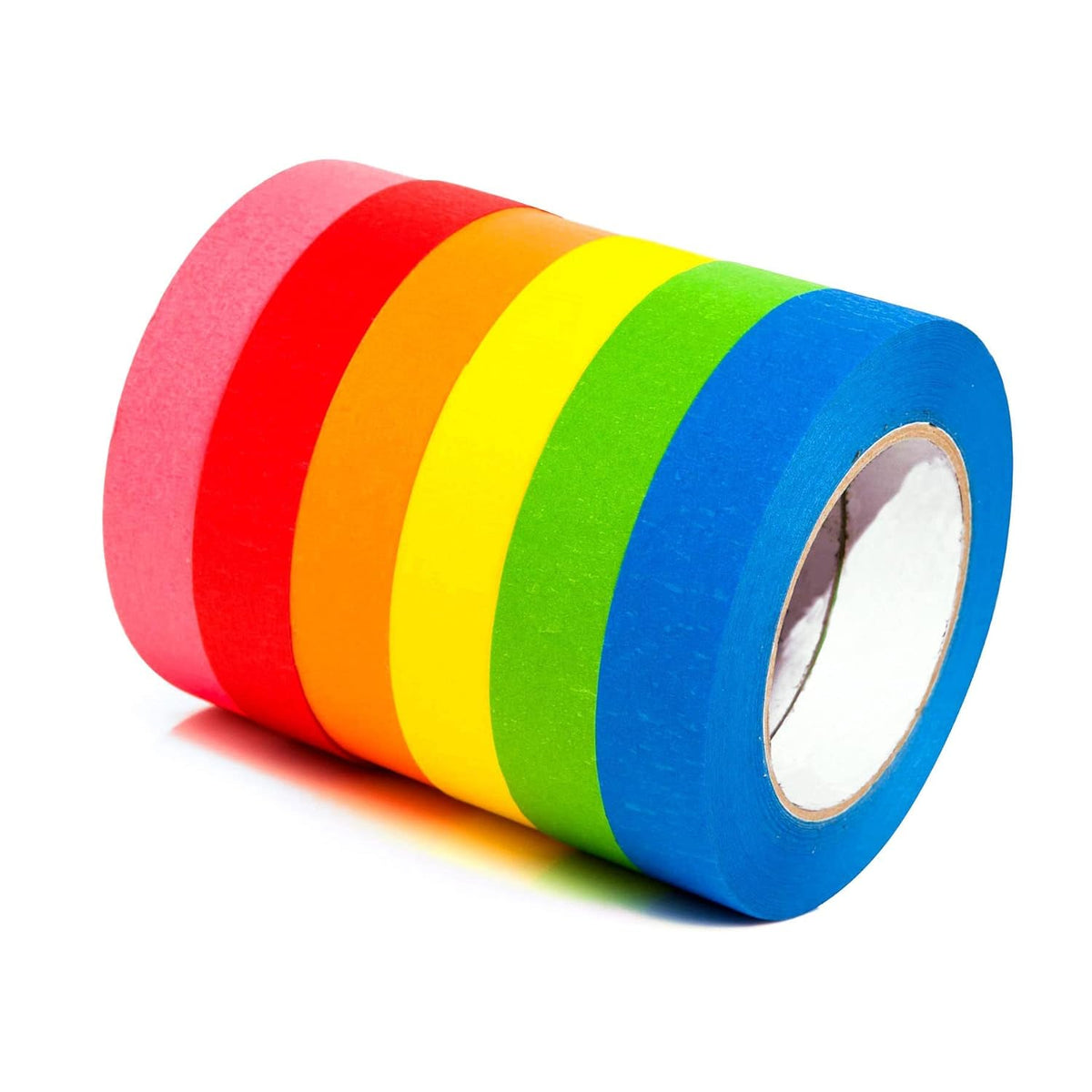 COSIMIXO 6-Pack Colored Masking Tape 0.94 Inch x 60yds of Colorful Craft Tape β Vibrant Rainbow Color Teacher Tape, Great for Art, Lab, Labeling & Classroom Decorations