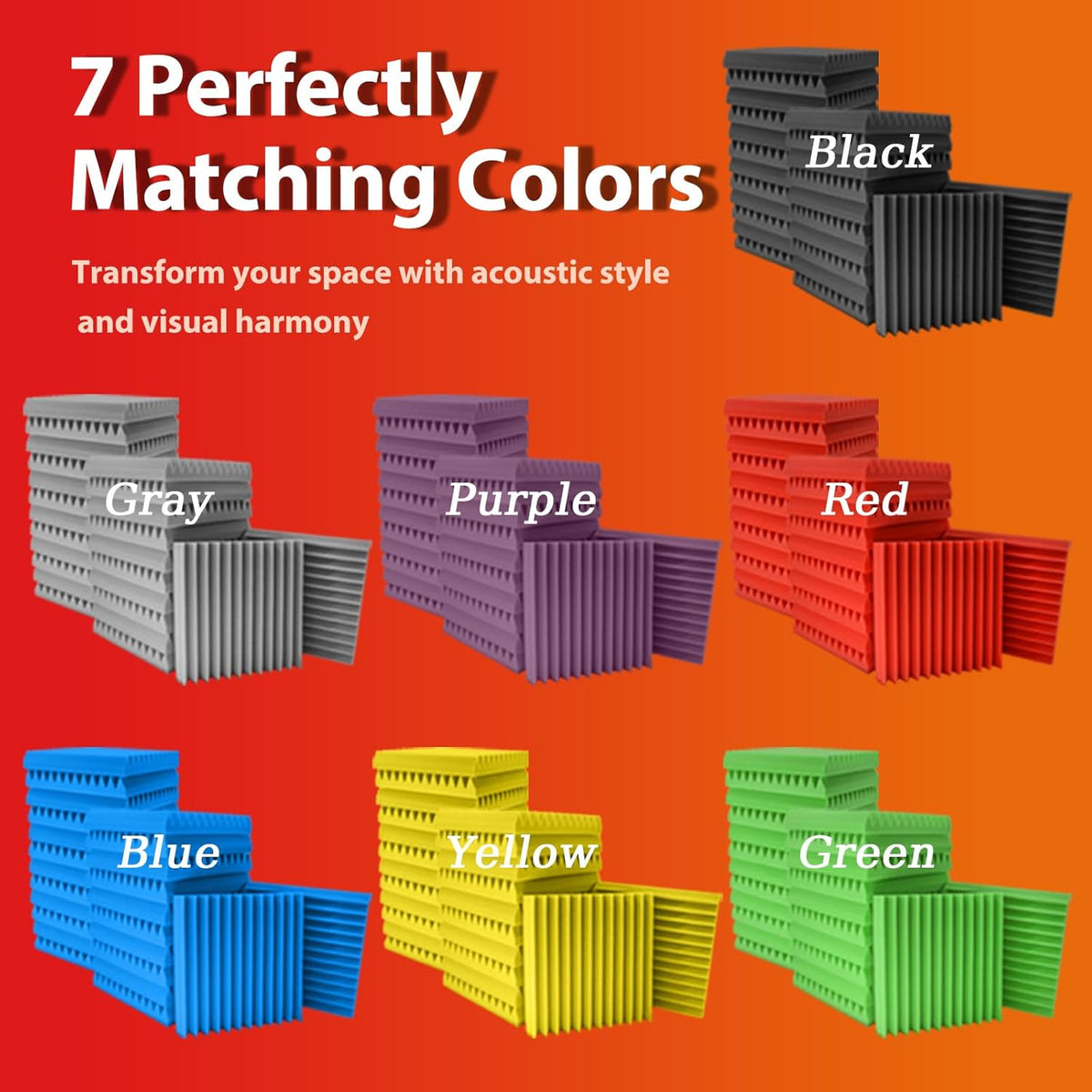 12 Pack Acoustic Panels – Sound Proof Foam Panels for Wall 12"x12"x2", Flame Retardant Wedge Acoustic Foam, High-Density Sound Absorbing Panels for Home Studio(Gray, 2" Thick 12 Pack)