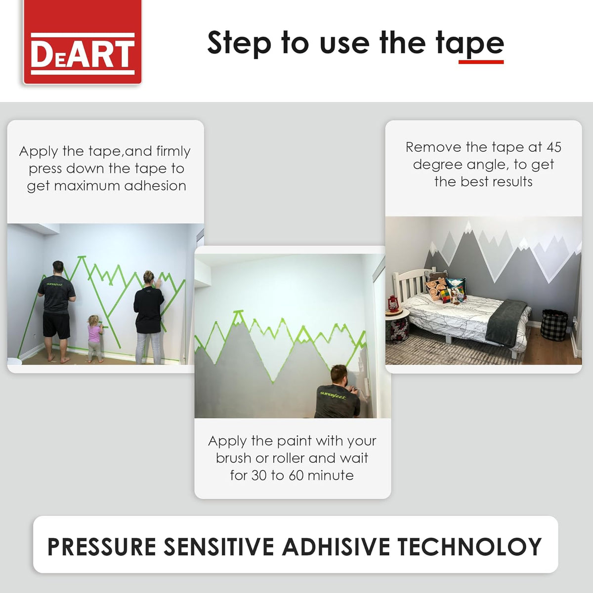 DEART 6Pcs Colored Masking Tape, Extra Long 1008 Feet or 360 Feet x 1 Inch Painters Tape, Color Painter Tape for Arts & Crafts Labeling or Coding, Kids Art Supplies (2.5cm X 18m (1In X 20Yards))
