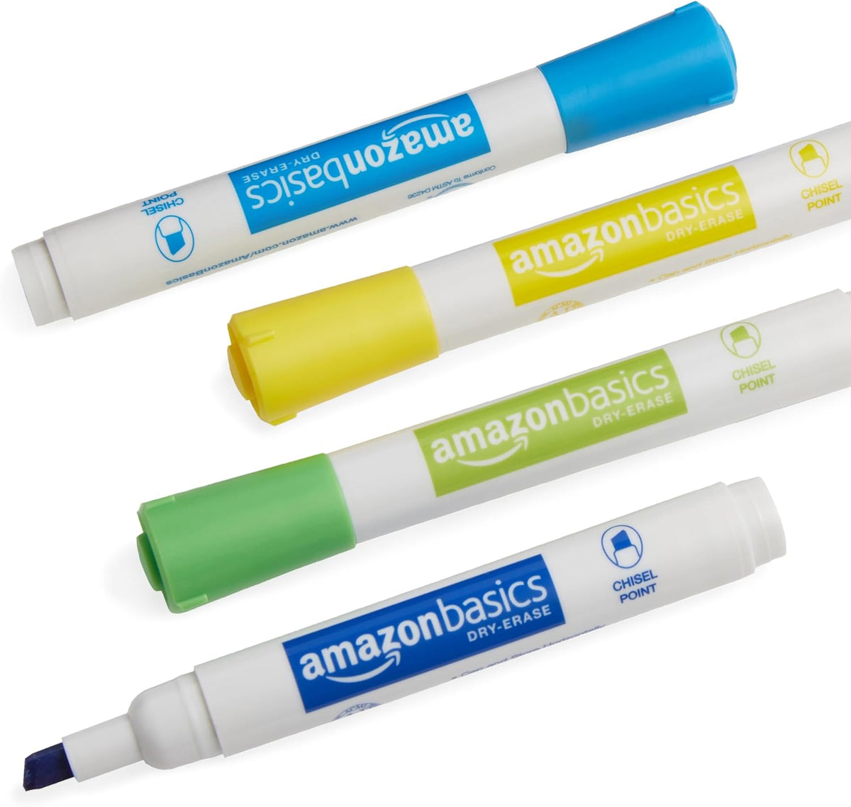 Amazon Basics 12-Pack Low-Odor Chisel Tip Dry Erase Whiteboard Markers, Black