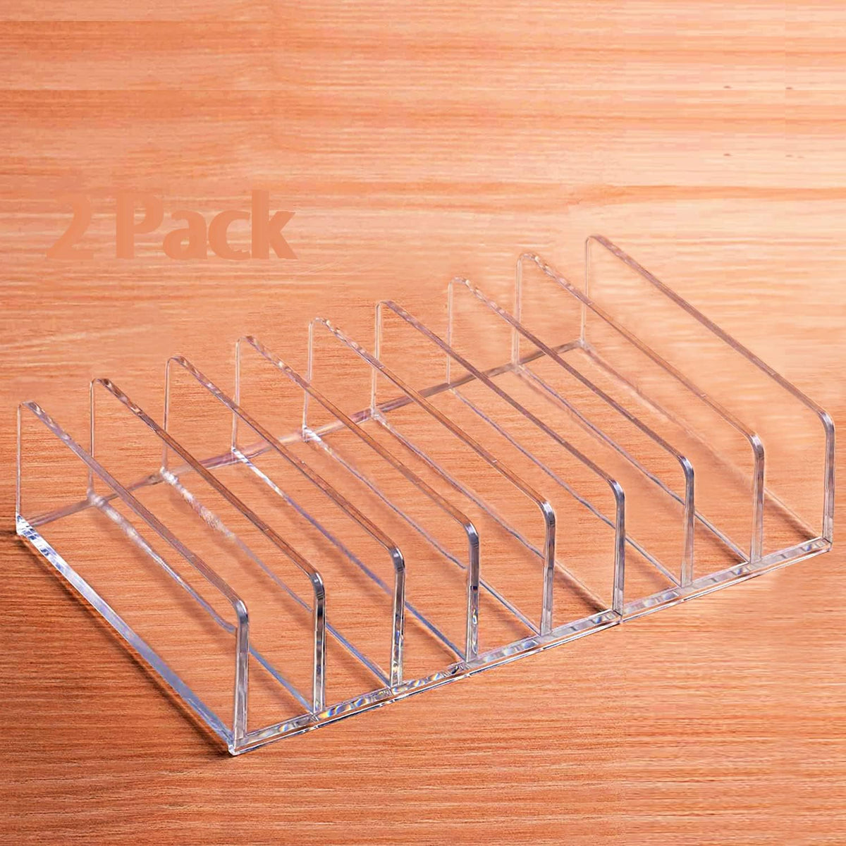 8 Slot Eyeshadow Makeup Palette Organizer, Acrylic Desk Organizer for Sorting Mail, Bill Money Organizer for Cash Envelope, Cash Tray for Cash Stuffing, Use in Home&Office - Clear - 2 Pack