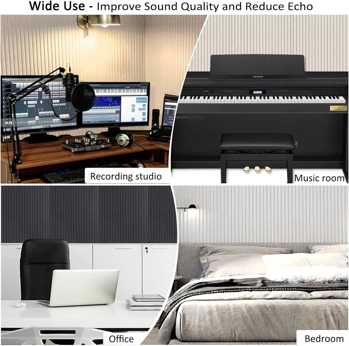 10 Pack Large Acoustic Panels, 48"X24"X0.4" Sound Proof Foam Panels for Walls, Sound Dampening Panels, Sound proof panels for walls, Soundproof Wall Panels for Home Studio&Office Decor.(Dark Grey)