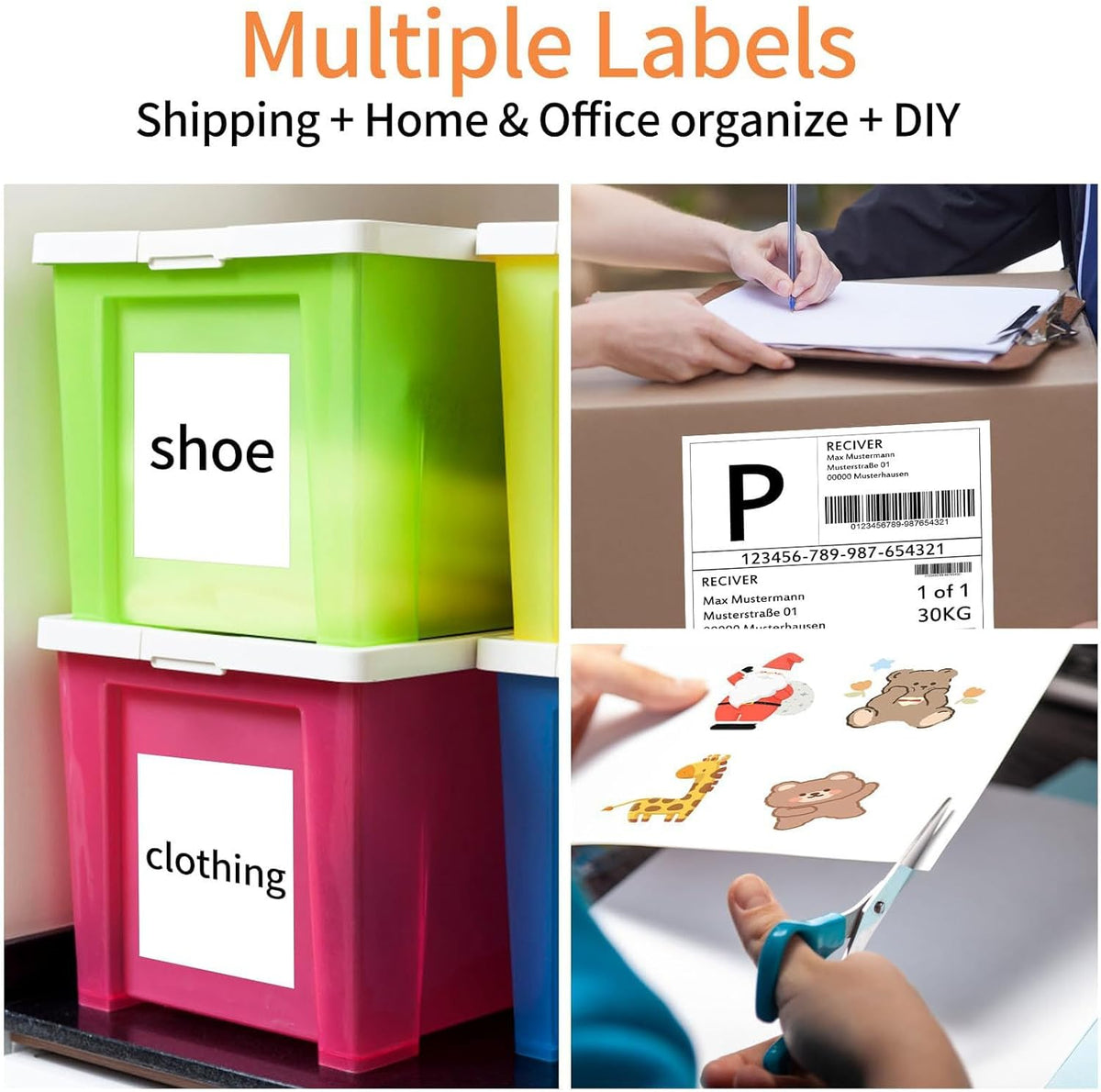 8.5" x 11" Sticker Paper for Inkjet Printers - 150 Sheets Full Sheet Shipping Labels Printable Full Page Labels 8.5Γ11 White Sticker Paper for Laser Printing - Matte