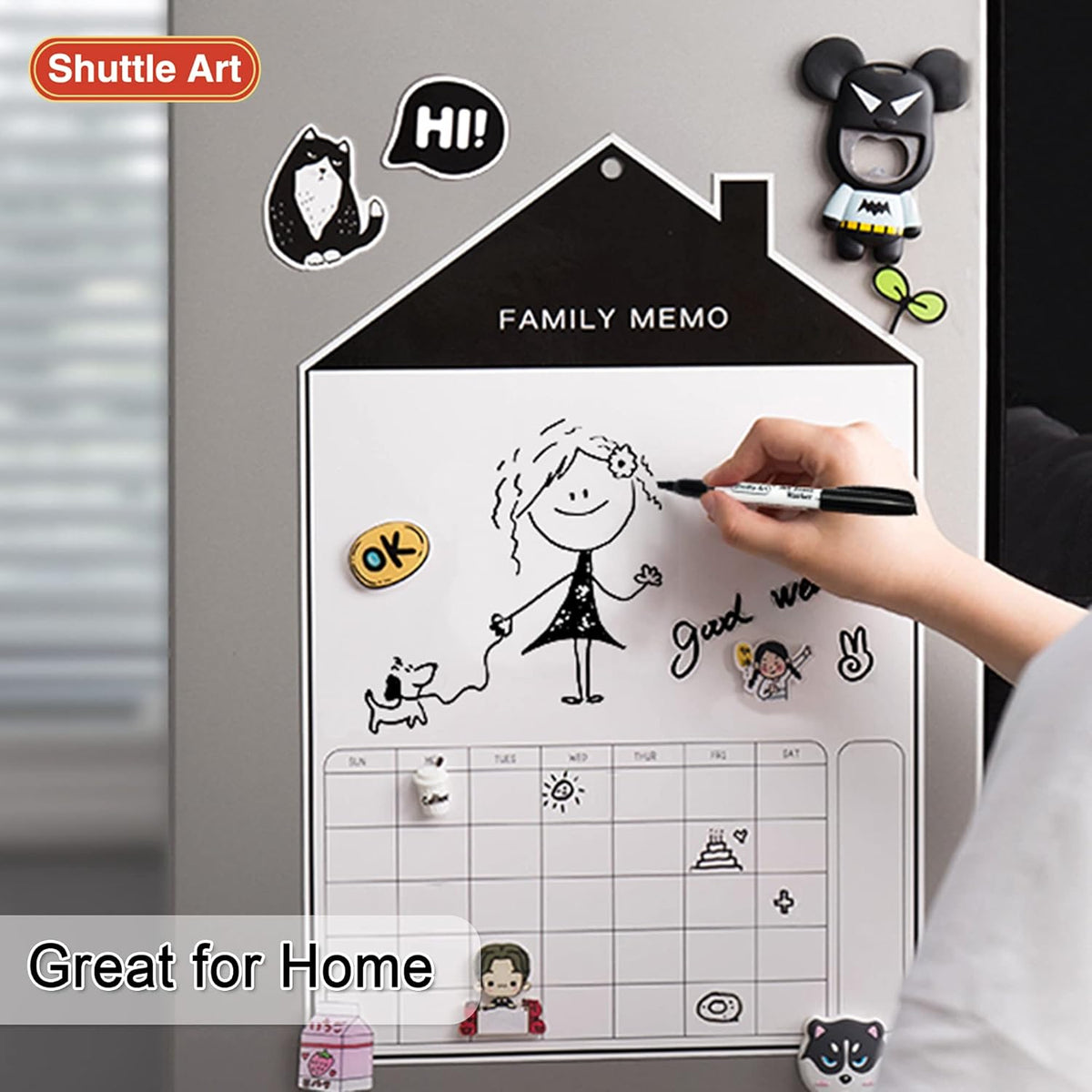 Shuttle Art Dry Erase Markers, 120 Pack Black Whiteboard Markers with 2 Erasers,Chisel Tip Dry Erase Markers, Perfect For Writing on Whiteboards, Dry-Erase Boards,Mirrors for School Office Home