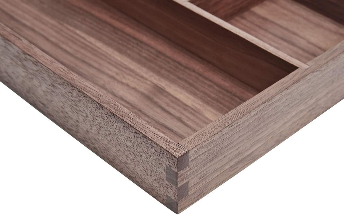 pandapark Wood Organizer Tray,Black Walnut,Desk & Drawer Storage Box (Walnut Master)