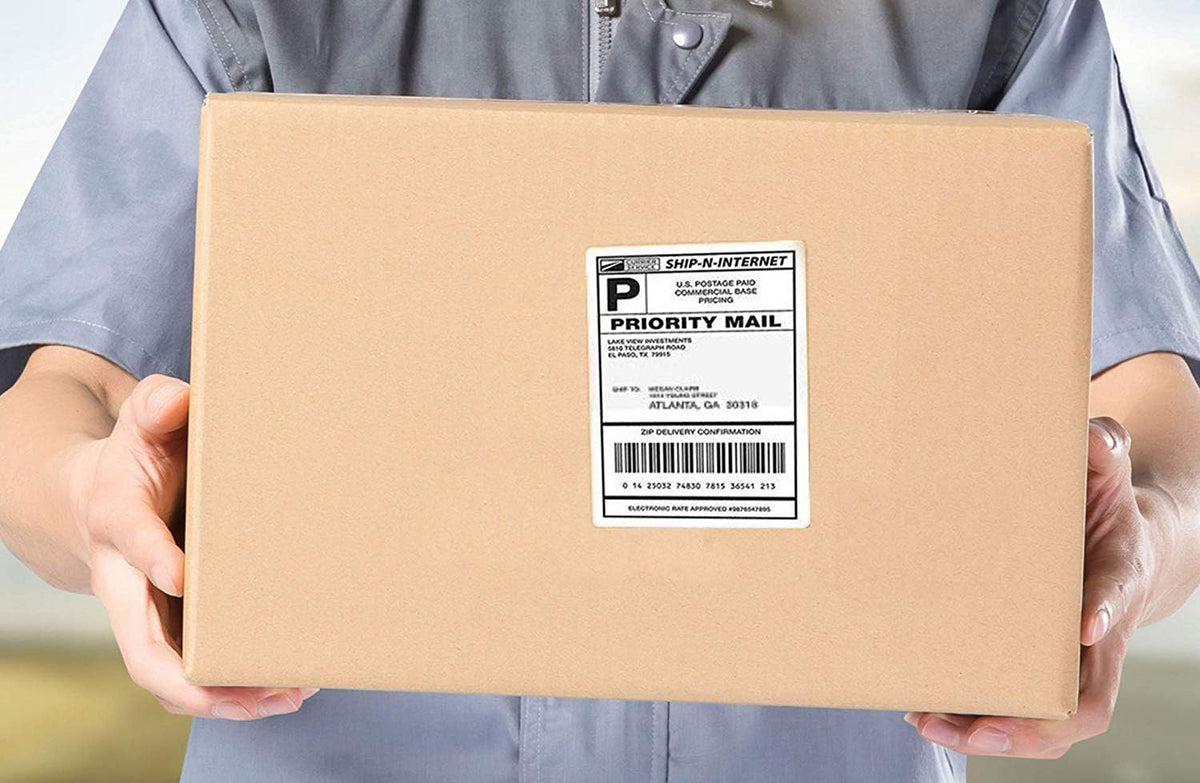 4 x 6 Fanfold Labels, 4000 Thermal Shipping Label for FedEx Shipping Label (4 Stack- 4000 Labels)
