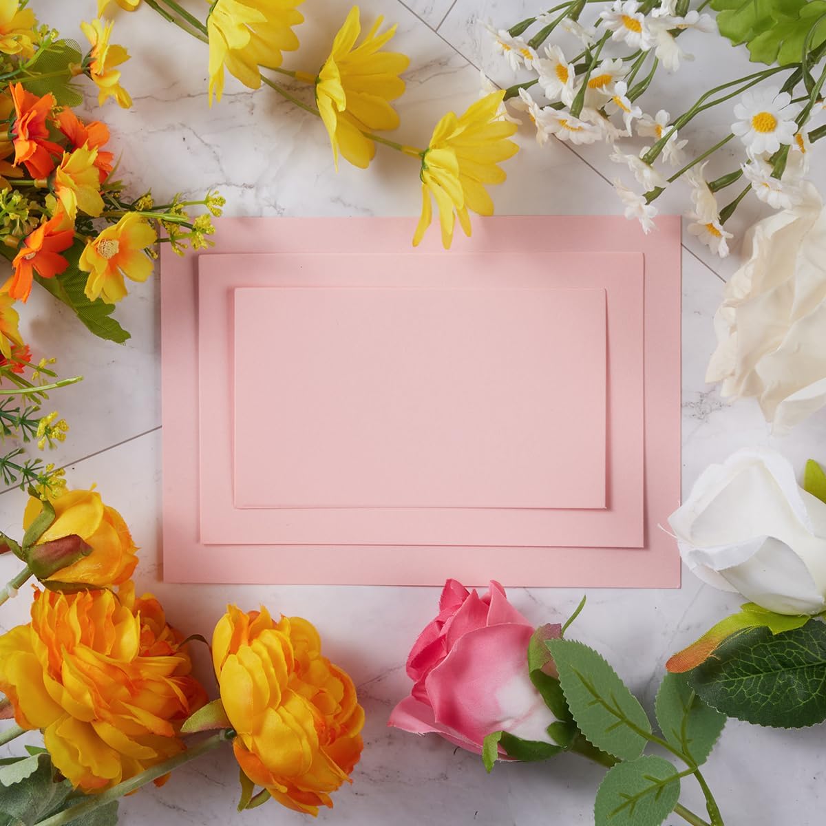 50 Sheets Blank Cardstock Paper 250 GSM Thick Heavy Cards Stock for DIY Art Projects, Card Making, Postcards, Greeting Cards, Birthday Party, Wedding Invitation (Pink, 5x7 inches)