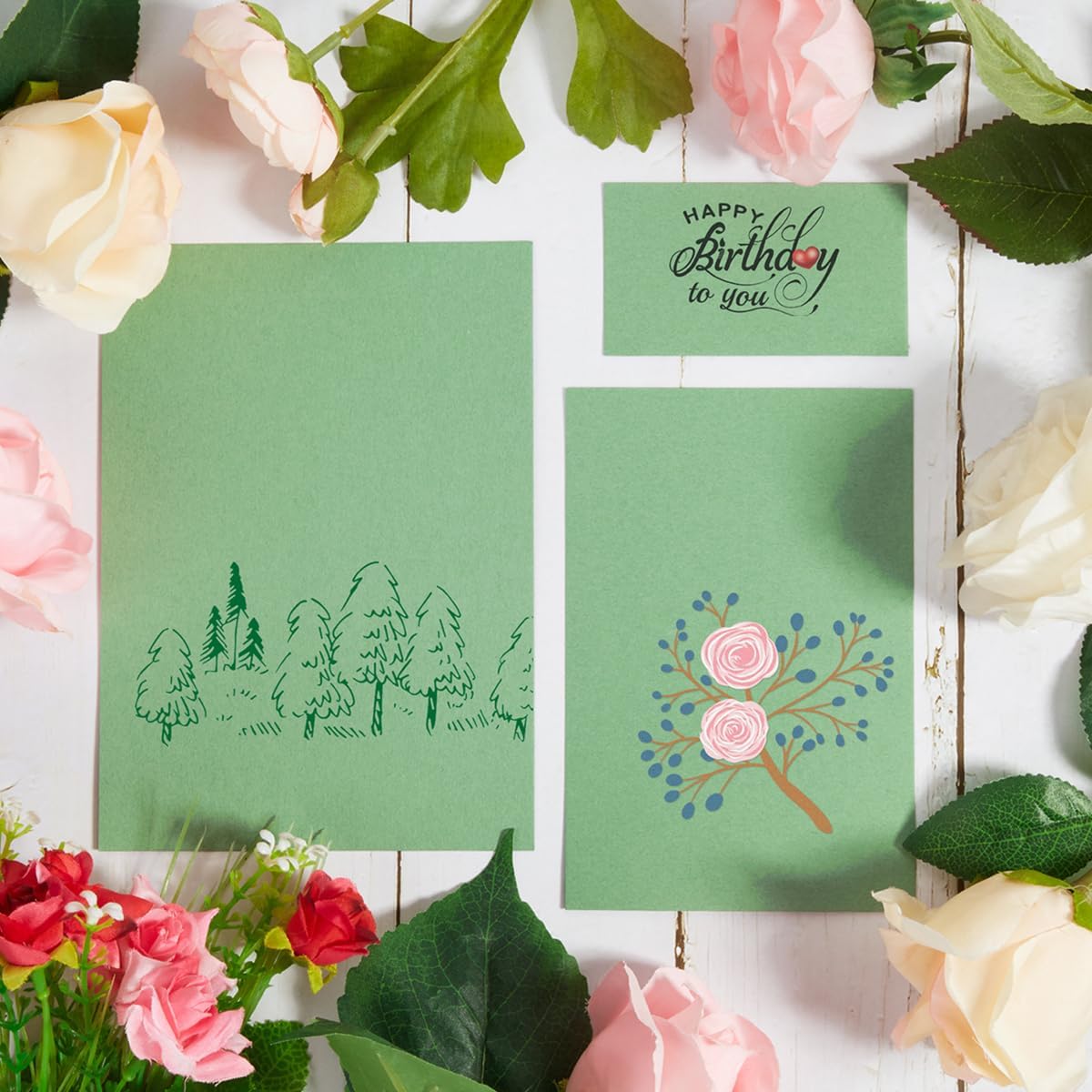 50 Sheets Blank Cardstock Paper 250 GSM Thick Heavy Cards Stock for DIY Art Projects, Card Making, Postcards, Greeting Cards, Birthday Party, Wedding Invitation (Sage-Green, 5x7 inches)