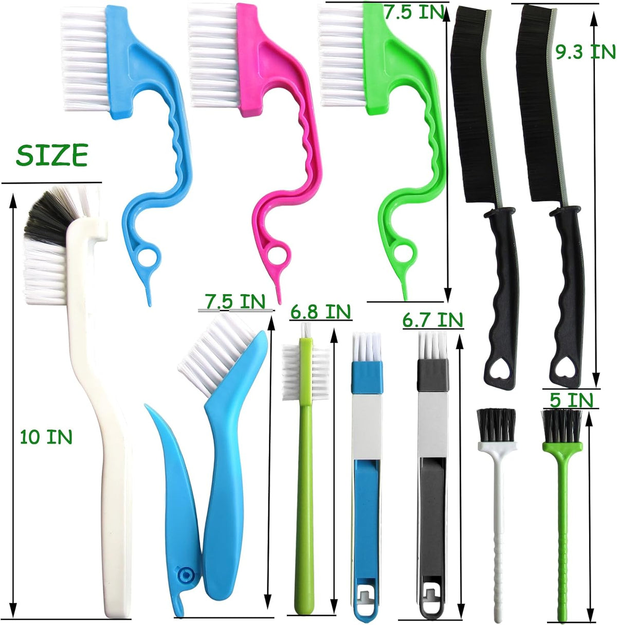12Pcs Small Cleaning Brush, Crevice Gap Cleaning Brush,Door Window Track Groove Corner Crevice Cleaning Brushes for Cleaning Window Grooves/Bathroom/Toilet Corner/Kitchen/Faucet/Sink/Keyboards