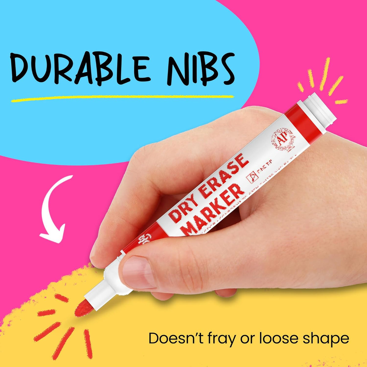 Chalkola Dry Erase Markers Fine Tip Bulk Pack of 60, Thin Point White Board Pens Dry Erase Pens - Non toxic, Low odor Whiteboard Markers for Kids, Teachers, Home, Office & Back to School Supplies