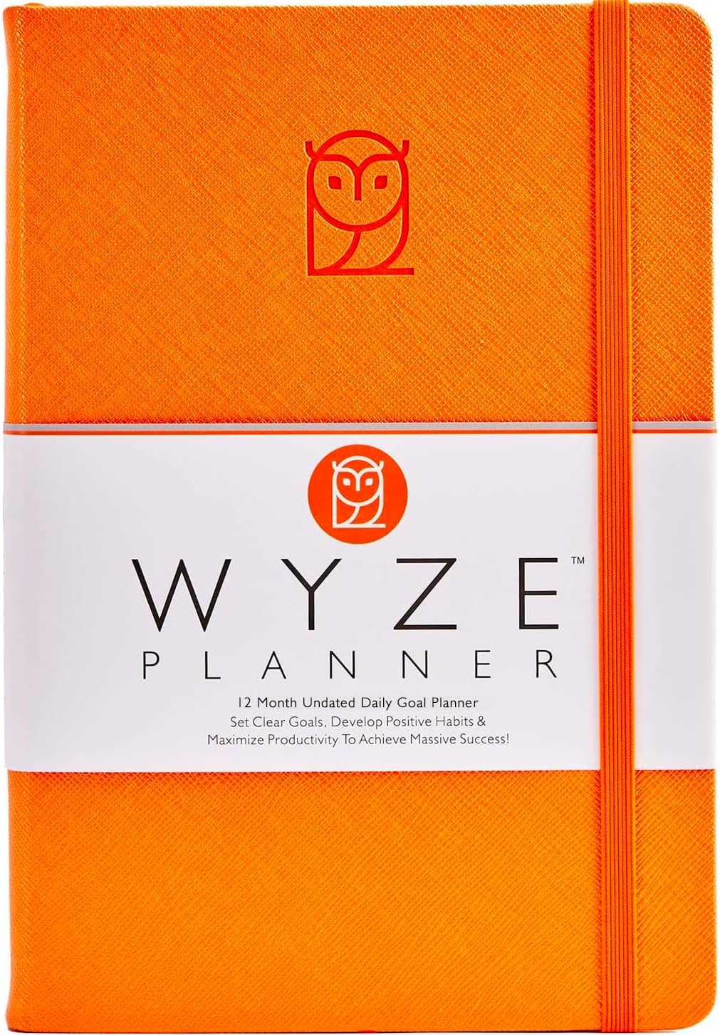 Undated Daily Planner – 1-Year B5 Productivity Organizer with Two-Page Weekly Spread, Goal Setting, Habit Tracker, Weekly & Monthly Pages – Hardcover Time Management Notebook (Orange)