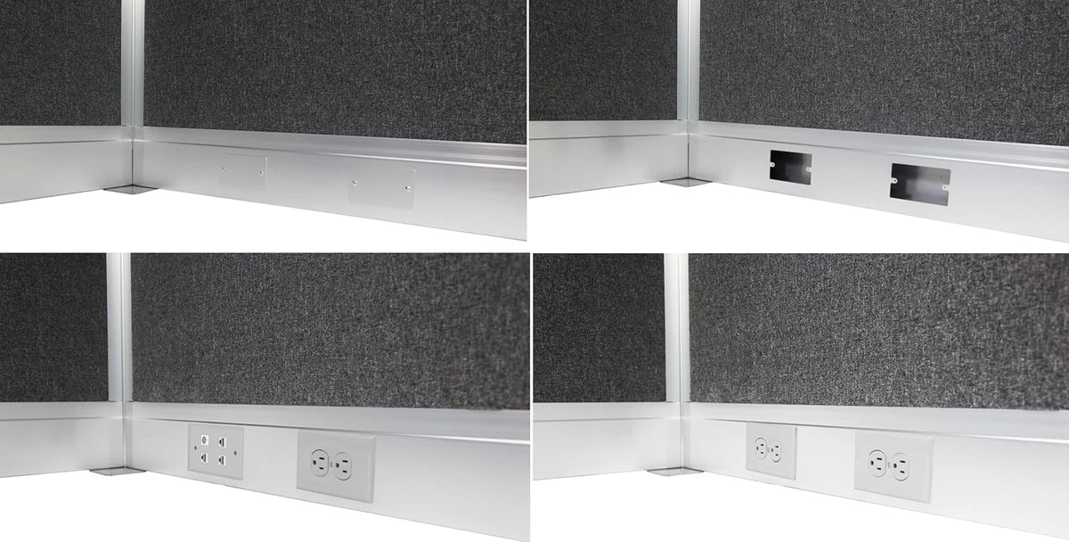 Versare Pre-Configured Hush Panel Electric Cubicle | Workstation Divider Walls | Cubicle Privacy Panels | Office Partition Walls
