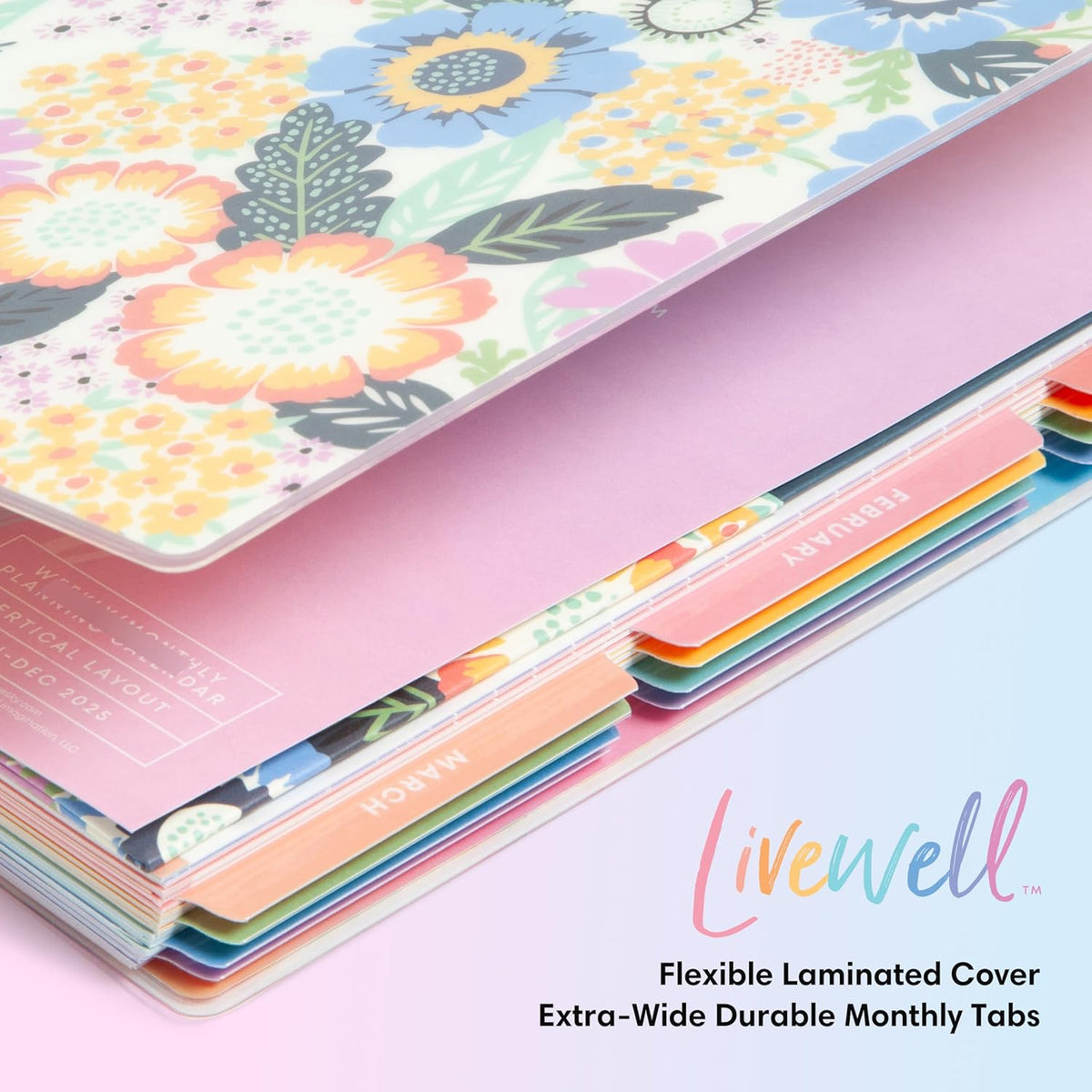 Blue Sky LiveWell 2025-2026 Academic Year Weekly and Monthly Planner Calendar, July 2025 - June 2026, 12-Month, 7" x 9",Flexible Cover, Wirebound, Laminated Tabs, Storage Pocket, Stickers, Charmie