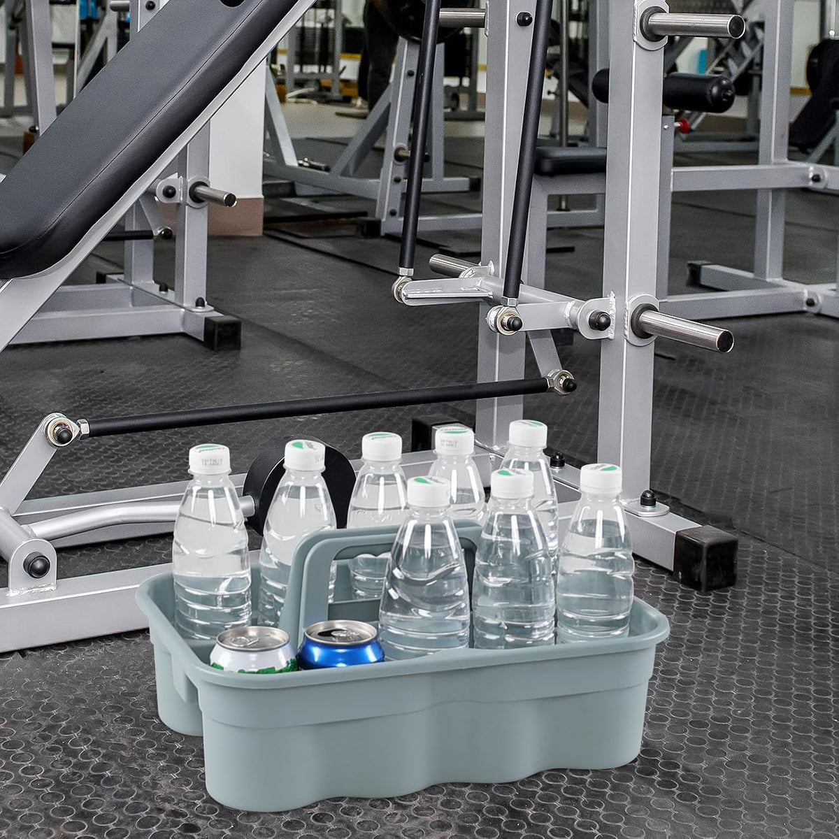 6-Pack Plastic Cleaning Storage Caddy, Cleaning Supply Carry Caddy, Gray
