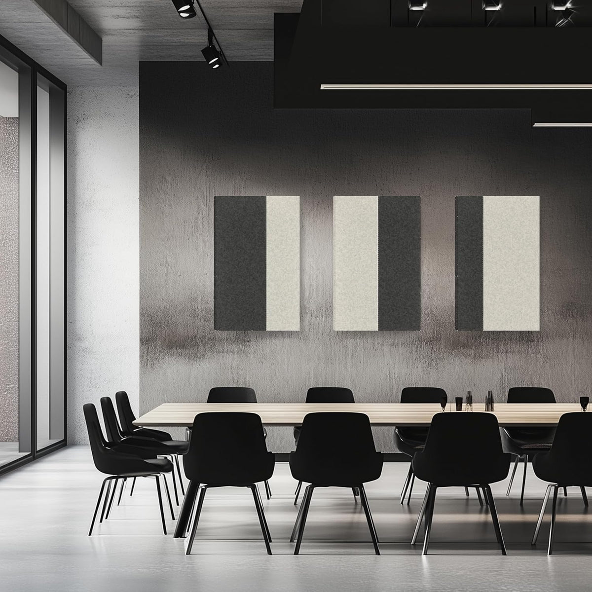 3-Pack Stitched Fabric Acoustic Panels Sound Absorbing, 3-Piece 35.5x23.6 Inches Sound Proof Foam Panels for Walls, Sound Dampening Wall Panels for Home, Office. Dark Gray and Light Gray