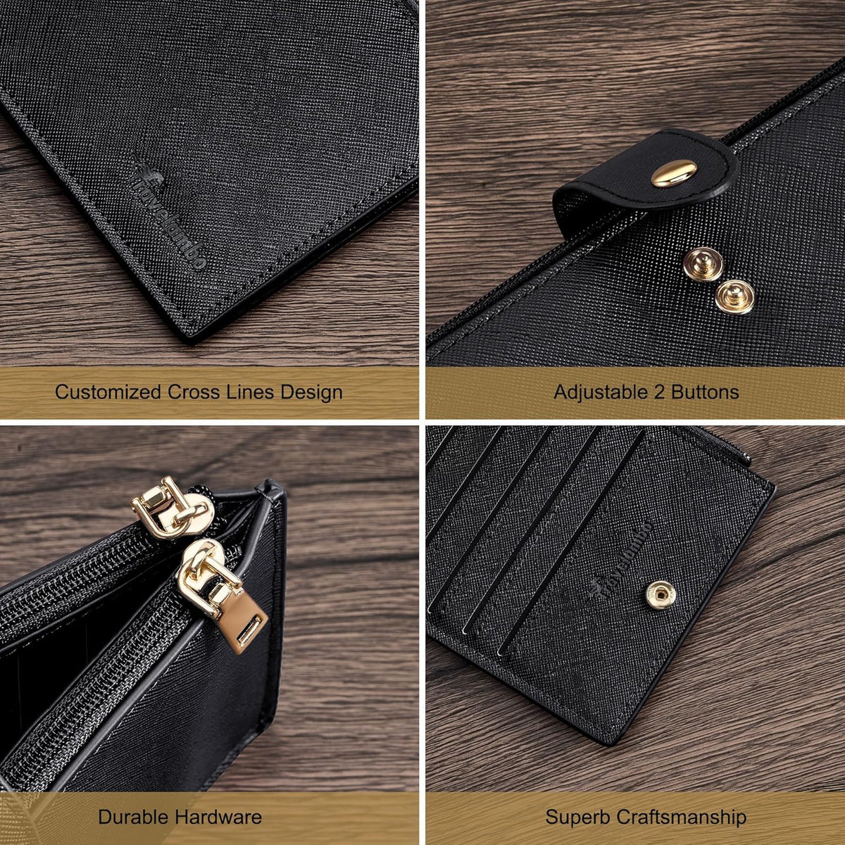 Travelambo RFID Wallet Women Large Size Bifold Multi Card Wallet Case with Zipper Pocke Credit Card Holder for Women