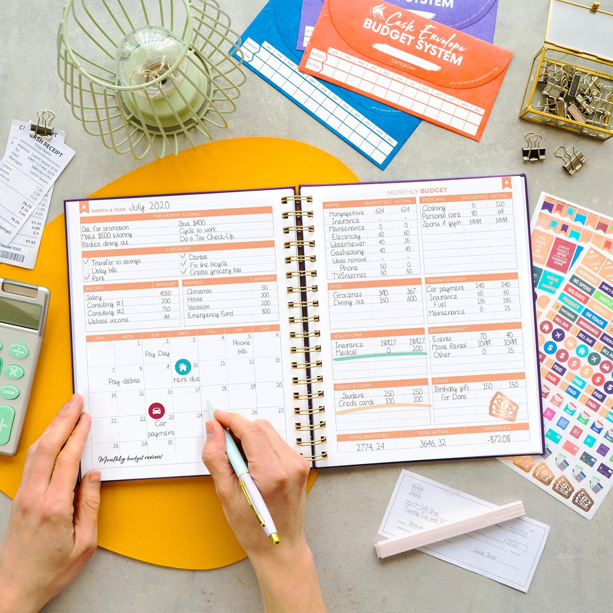 Clever Fox Budget Planner – Coiled Finance Book, Monthly Financial Journal, Budgeting Organizer & Expense Tracker Notebook, 8.5x9.5″ (Purple)