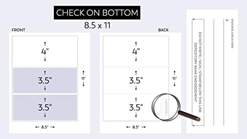 Business Voucher Check Stock - Computer Laser Checks - 1000 Sheets, Check on Bottom, Burgundy Marble
