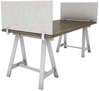 OBEX Panel Desk Mounted PET Privacy Screen, 24" x 66", Stone