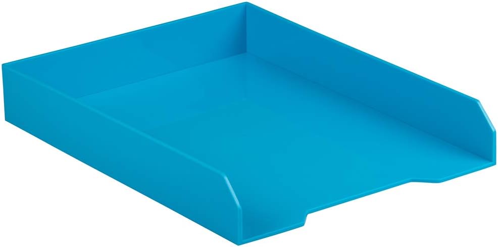 JAM PAPER Stackable Paper Trays - Blue - Desktop Document, Letter, & File Organizer Tray - 2/Pack