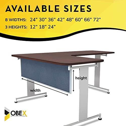 OBEX Acoustic Table Mounted Modesty Desk Privacy & Sound Absorbing Panel for Office Cubicles, 12" x 60", Twilight