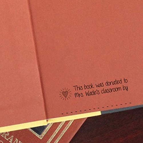 Custom Self-Inking Stamps | 49 Designs | Fun Phrases | Grading Made Easy | Classroom & Library Book Stamps (Book Donated by, Xtra Wide)