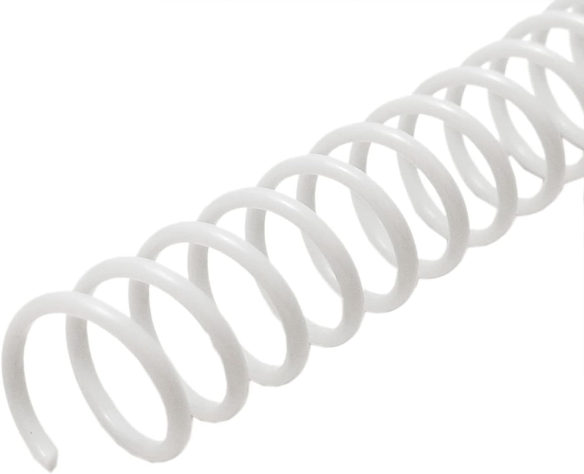 Rayson 7.9mm Plastic Spiral Coil Binding 3:1 Pitch, 5/16inch, 40 Sheets Capacity White Coil Binding Spines - Versatile for Office and Educational Tasks, Pack of 100