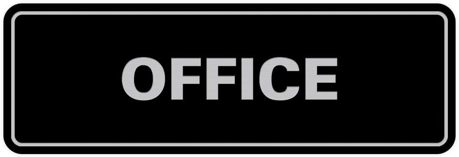 Signs ByLITA Standard Office Sign - Professional Business Signage - Easy to Install (Black/Silver) - Large 1 Pack