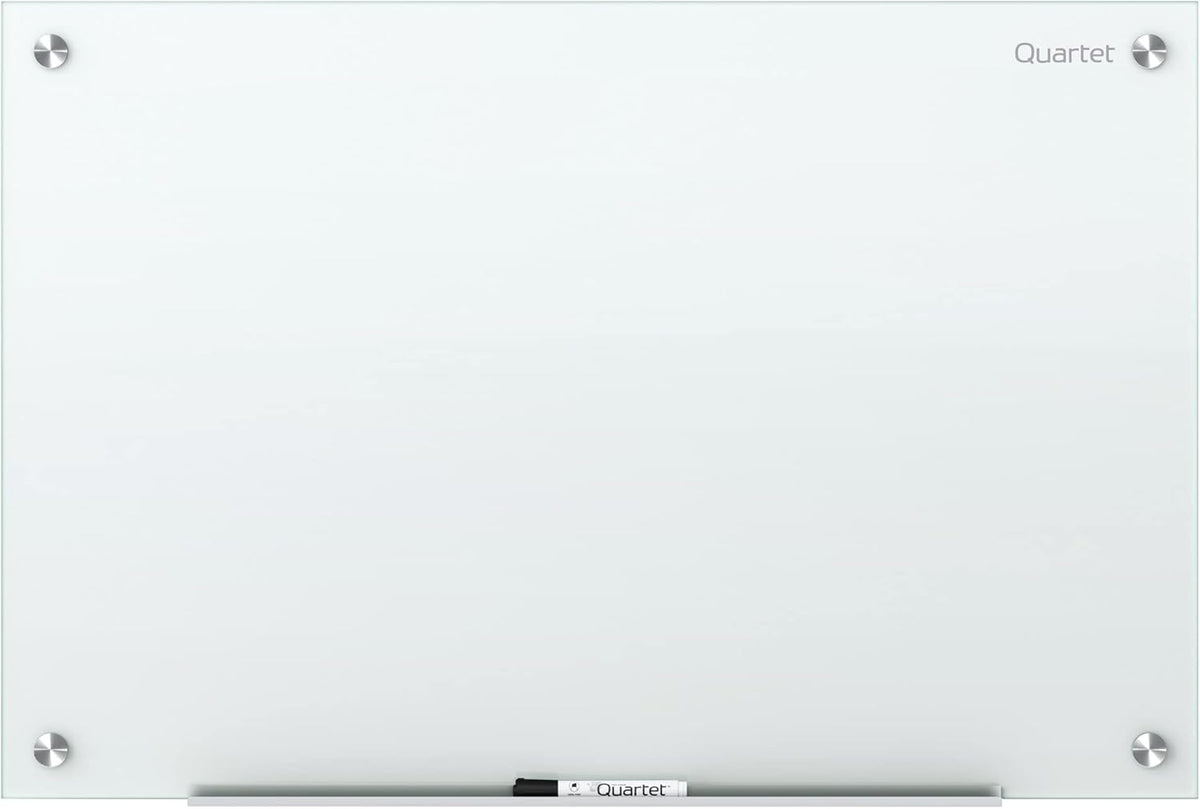 Quartet Non-Magnetic Glass Dry Erase White Board, 72"W x 48"H Whiteboard, Infinity Frameless Mounting, White Surface (G7248NMW)
