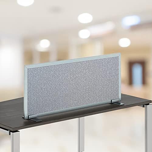 OBEX Acoustical Free Standing Privacy Screen, Cubicle Accessories Desk Privacy Panel, Desk Dividers for Office, Office Furniture Partitions Portable Sound Proof Dividers, 12" x 42", Overcast