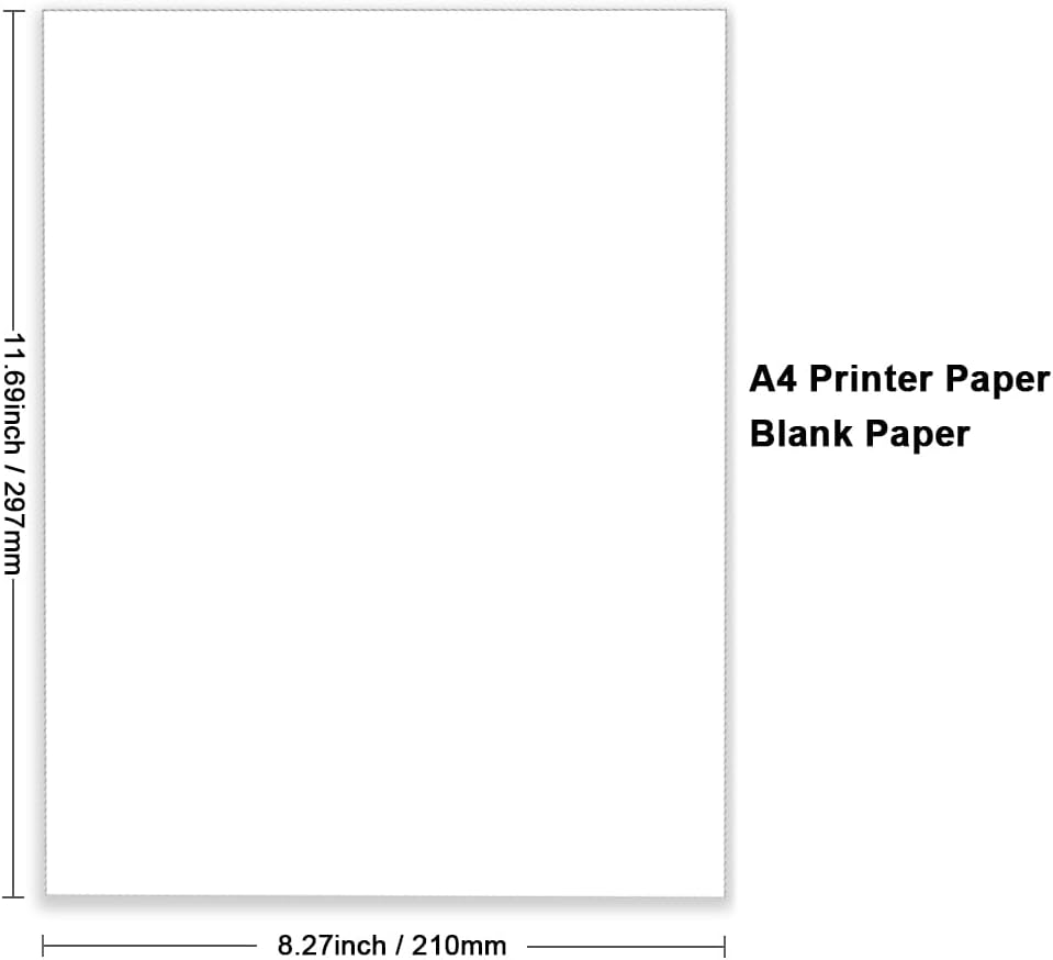 Printer Paper - 100 Sheets, A4 Premium Bright White Paper, 28lb Bond / 70lb Text (105 gsm) Bright White Paper – Great for Copy, Printing, Writing, 8.27" x 11.69" (210 x 297 mm)