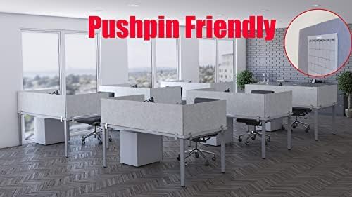 OBEX Panel Desk Mounted PET Privacy Screen, 24" x 66", Stone