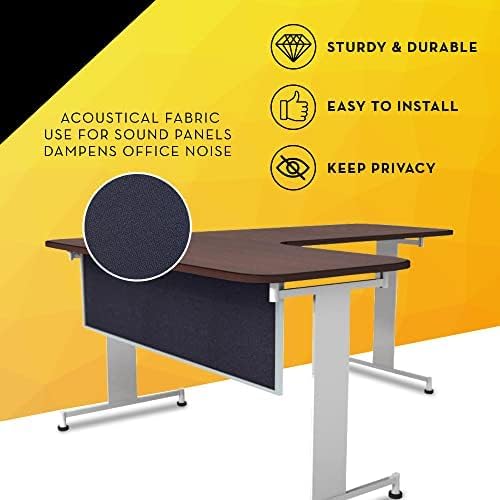 OBEX Acoustic Table Mounted Modesty Desk Privacy & Sound Absorbing Panel for Office Cubicles, 24" x 48", Slate