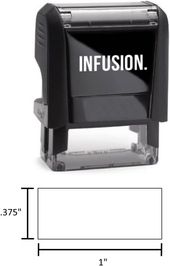 Infusion Self-Inking Custom Rubber Stamp (Personal or Business Use) - Choose from 16 Colors (3/8" x 1")