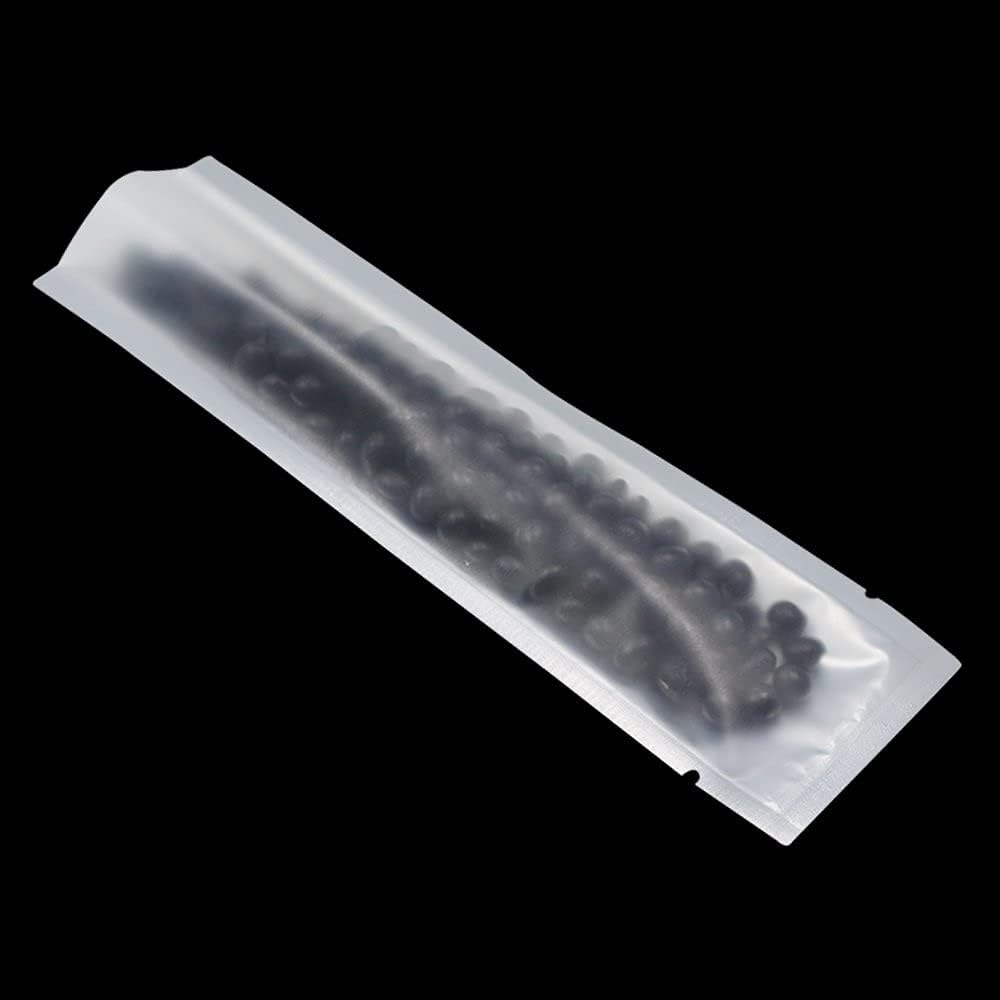 PABCK 500 Pcs 2.56x8.66 inch (Inside Size 2.17x8.27 inch) Clear Front Vacuum Heat Sealable Pure Foil Bag Pouch for Sampling Packaging Food Storage Aluminum Foil Package