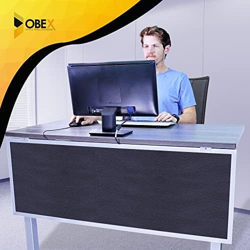 OBEX Acoustic Table Mounted Modesty Desk Privacy & Sound Absorbing Panel for Office Cubicles, 12" x 42", Slate