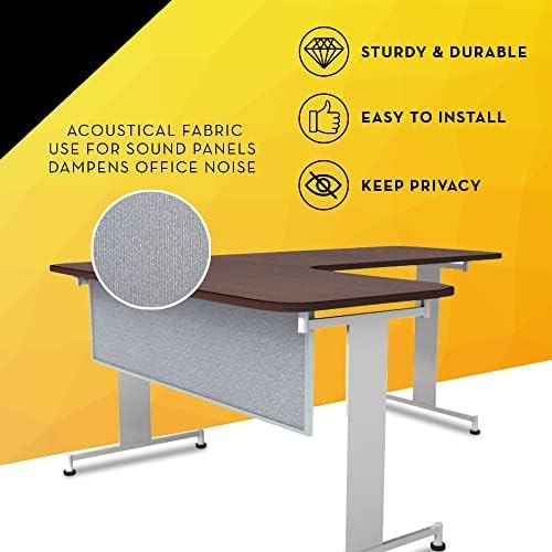 OBEX Acoustic Table Mounted Modesty Desk Privacy & Sound Absorbing Panel for Office Cubicles, 24" x 42", Overcast