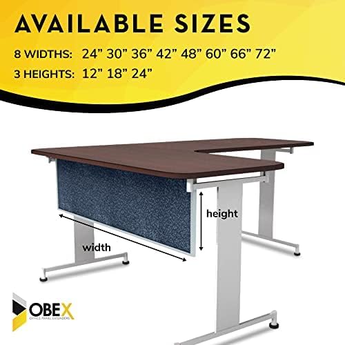 OBEX Acoustic Table Mounted Modesty Desk Privacy & Sound Absorbing Panel for Office Cubicles, 18" x 60", Graphite