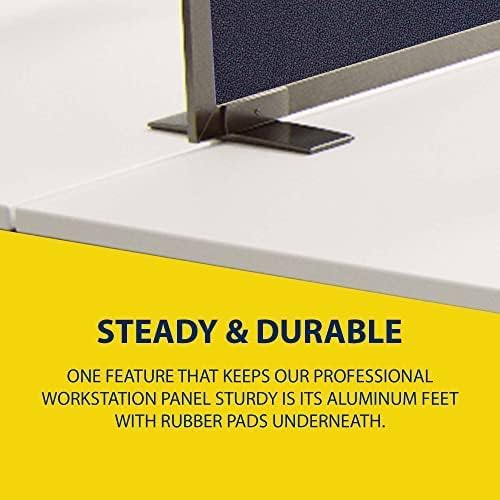 OBEX Acoustical Free Standing Privacy Screen, Cubicle Accessories Desk Privacy Panel, Desk Dividers for Office, Office Furniture Partitions Portable Sound Proof Dividers, 12" x 48", Slate